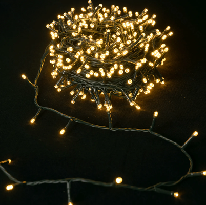 Tira Luces Led Navidad con Pila Blanca Calida 15 mt